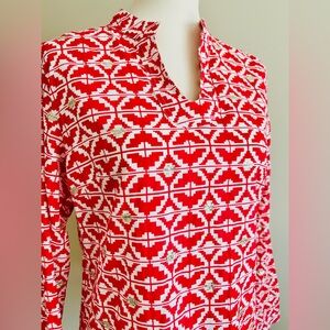 Banana Republic Coral Cotton Tunic w. Sequin Accents